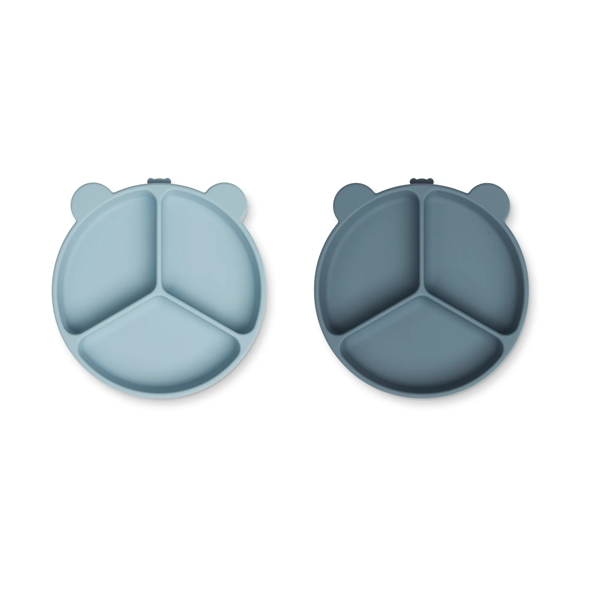 Stacy delad barntallrik 2-pack, Sea blue-Whale blue Liewood