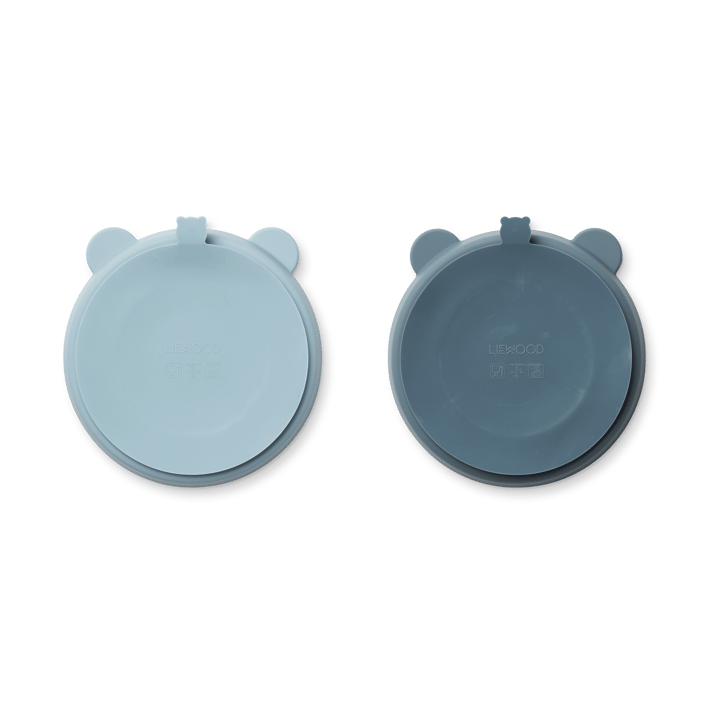 Stacy delad barntallrik 2-pack, Sea blue-Whale blue Liewood