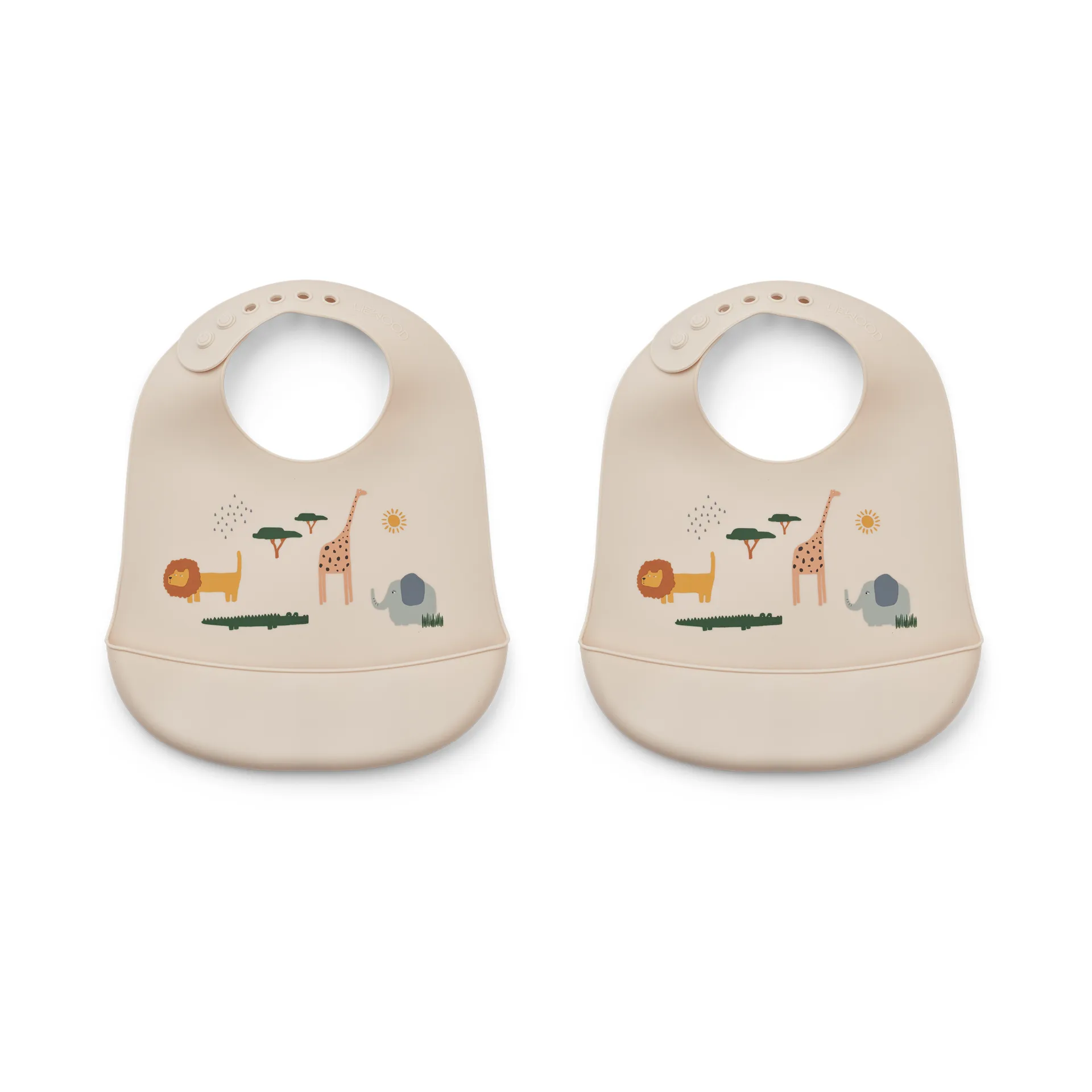 Tilda haklapp silikon 2-pack, Safari sandy mix Liewood