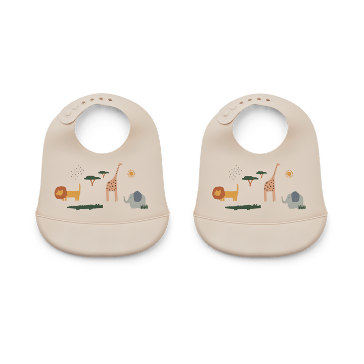 Tilda haklapp silikon 2-pack - Safari sandy mix - Liewood