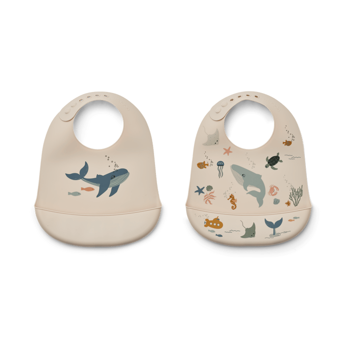 Tilda haklapp silikon 2-pack - Sea creature-Sandy - Liewood