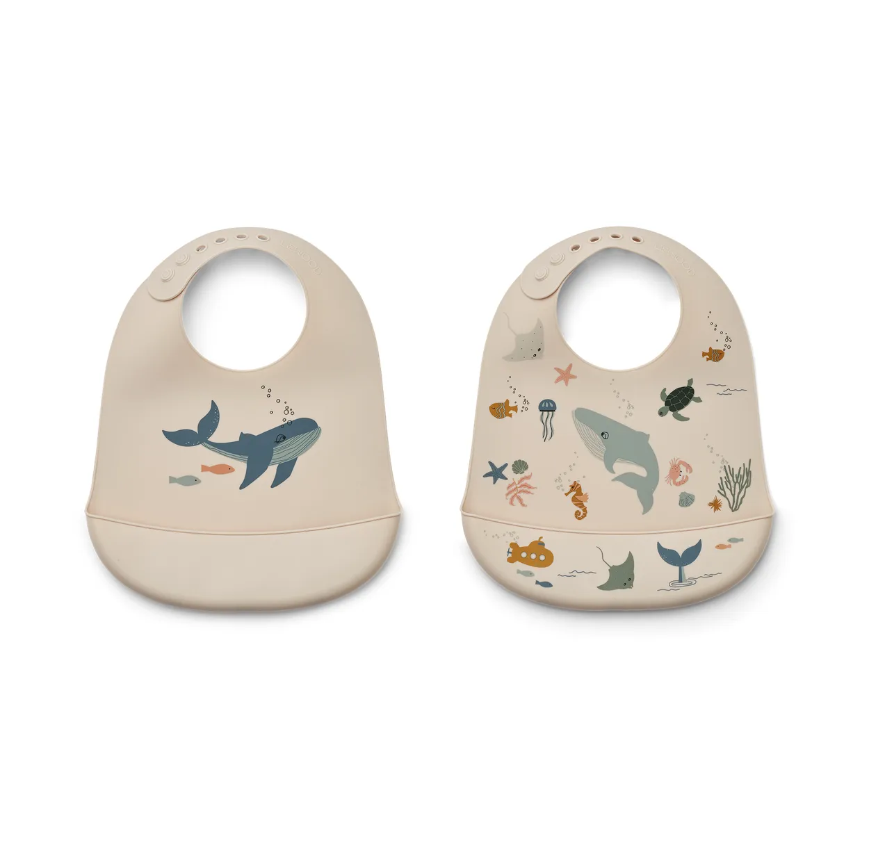 Liewood Tilda haklapp silikon 2-pack Sea creature-Sandy