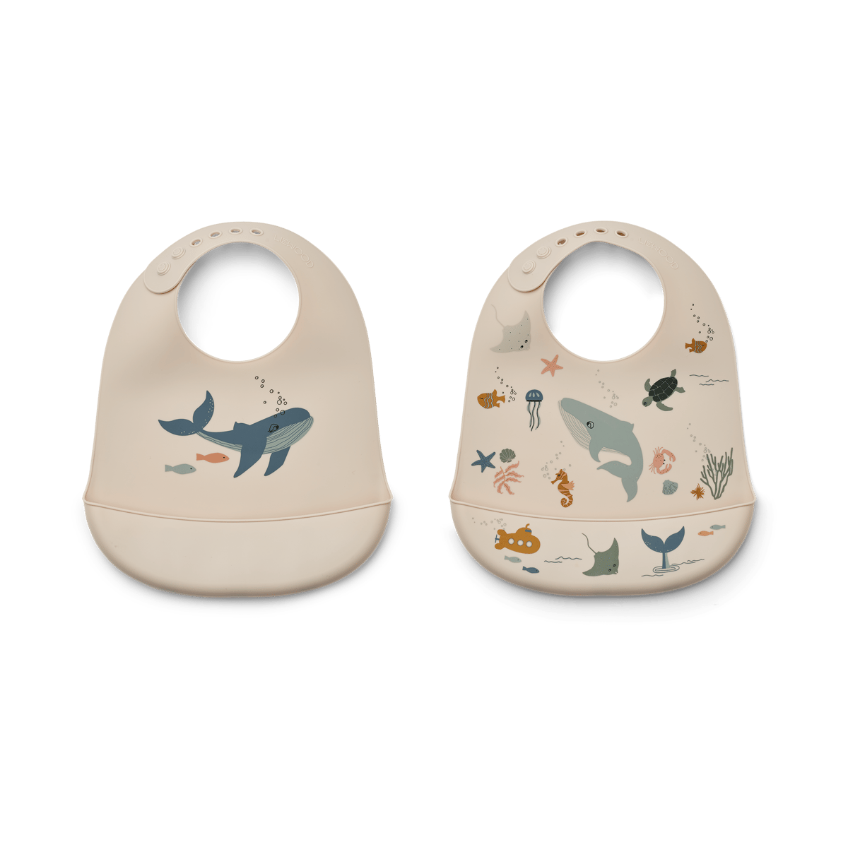 Liewood Tilda haklapp silikon 2-pack Sea creature-Sandy
