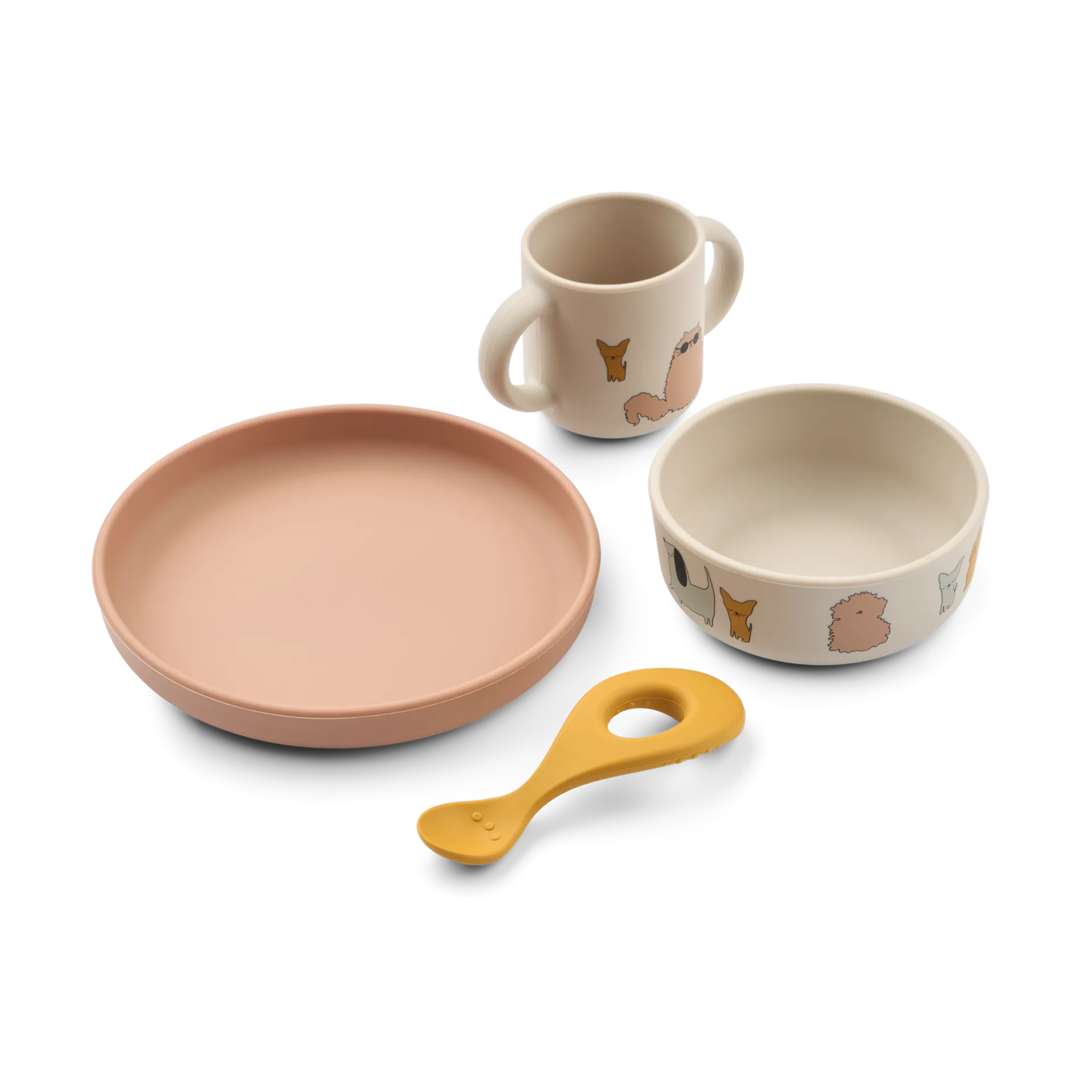 Vivi printed servisset 4 delar, Cats and Dogs-Sandy Liewood