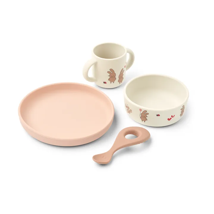 Vivi printed servisset 4 delar - Wild child/Rosey - Liewood