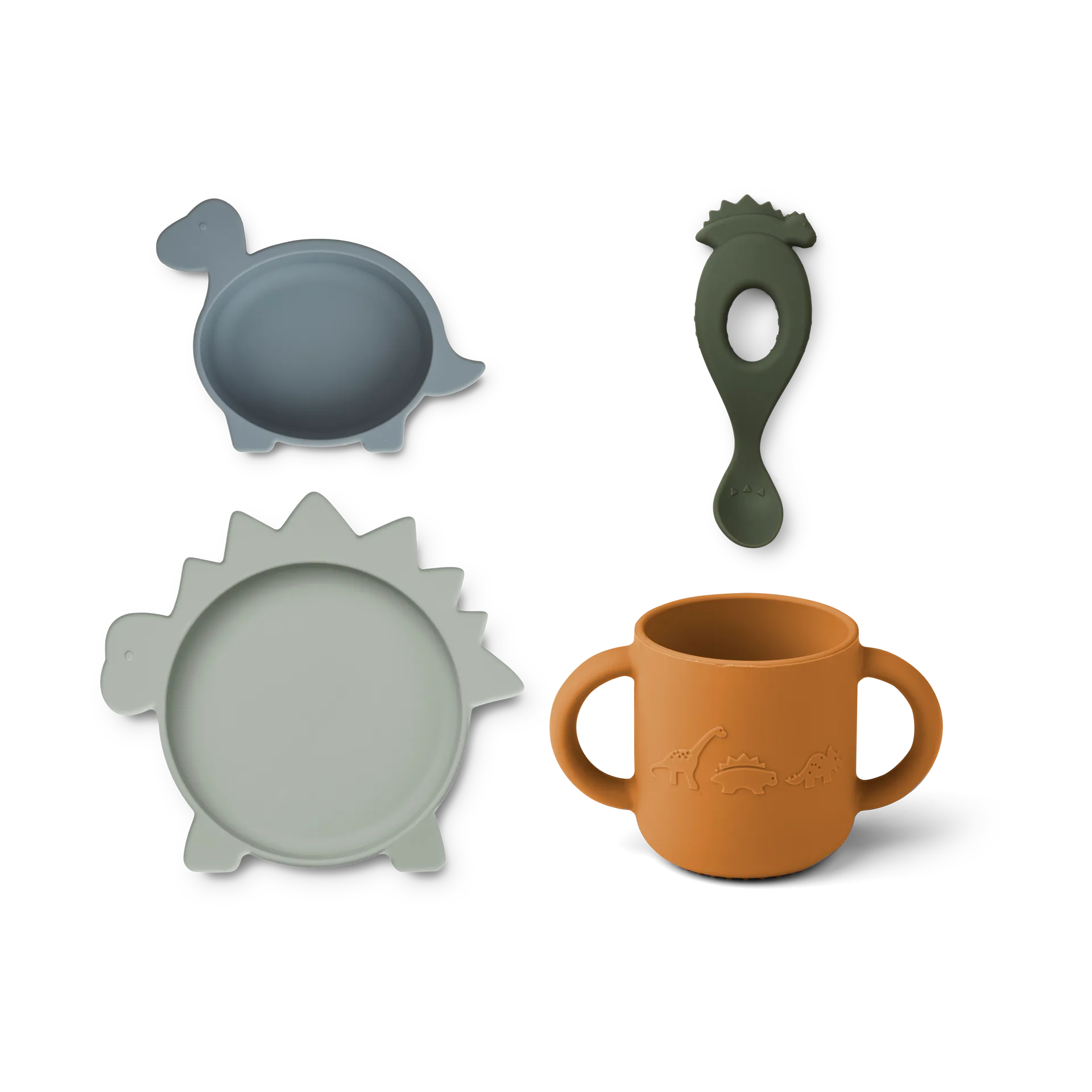 Vivi servisset silikon 4 delar, Dino blue multi mix Liewood