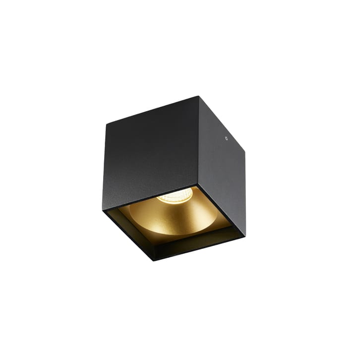 Solo Square spotlight - black/gold, 3000 kelvin - Light-Point