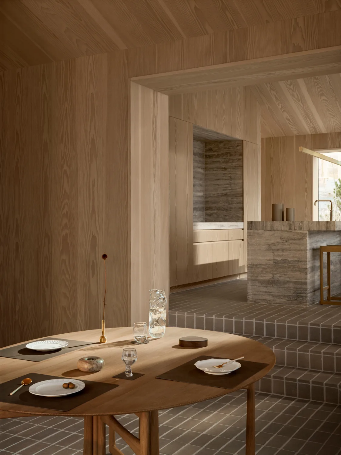 Corduroy bordstablett square L, Caviar LIND DNA