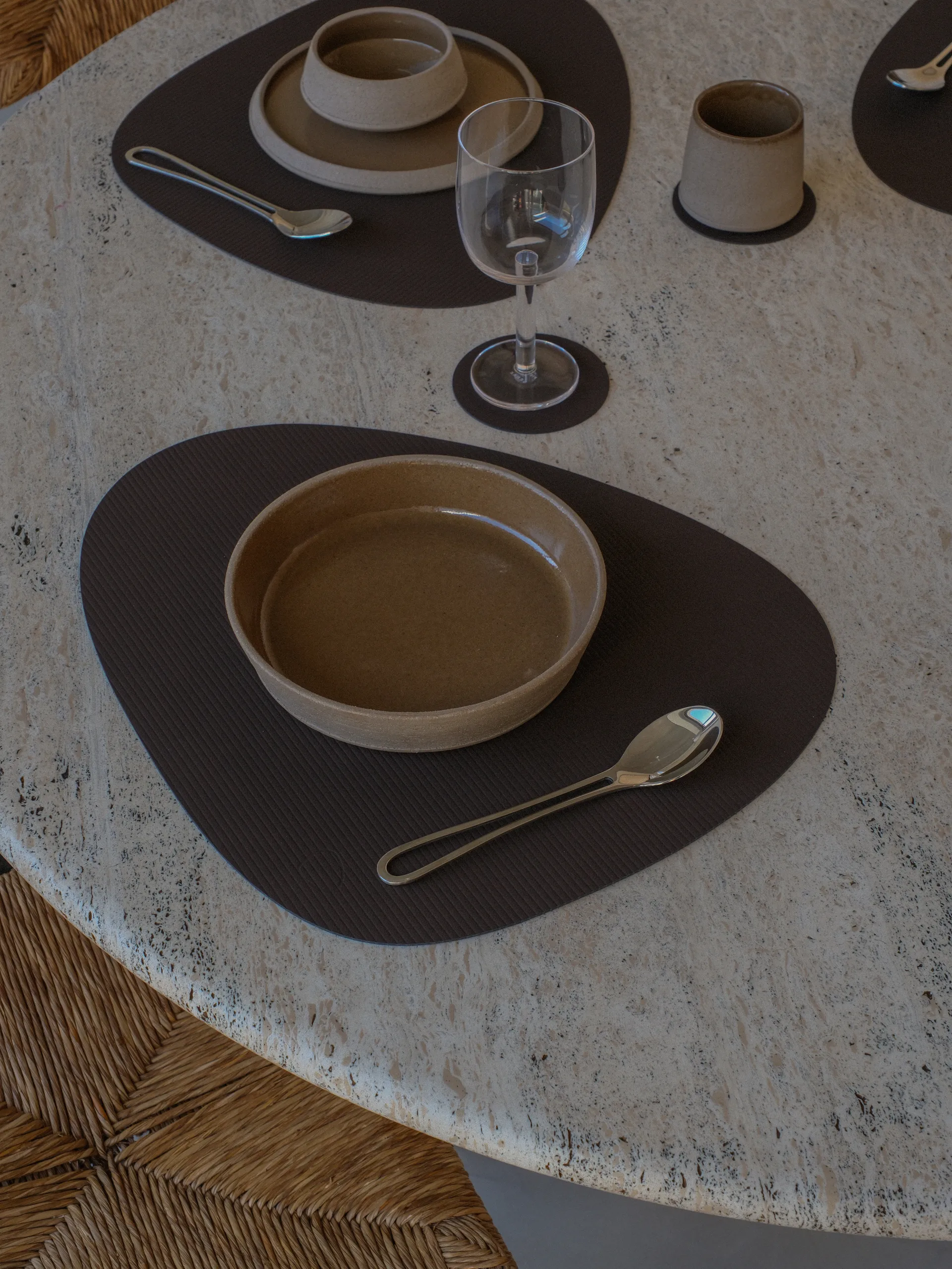 Corduroy glasunderlägg, Hazel, circle LIND DNA