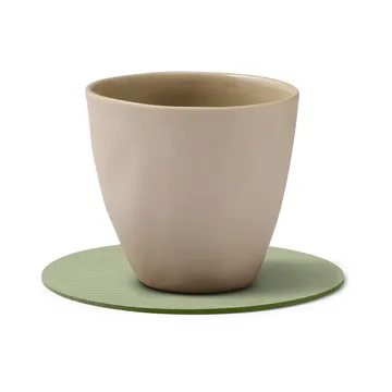 Corduroy glasunderlägg - Olive green, circle - LIND DNA