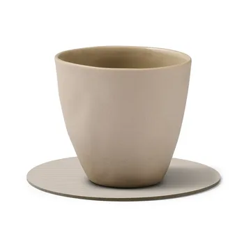 Corduroy glasunderlägg - Oyster white, circle - LIND DNA