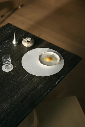 Corduroy glasunderlägg - Pure white, circle - LIND DNA