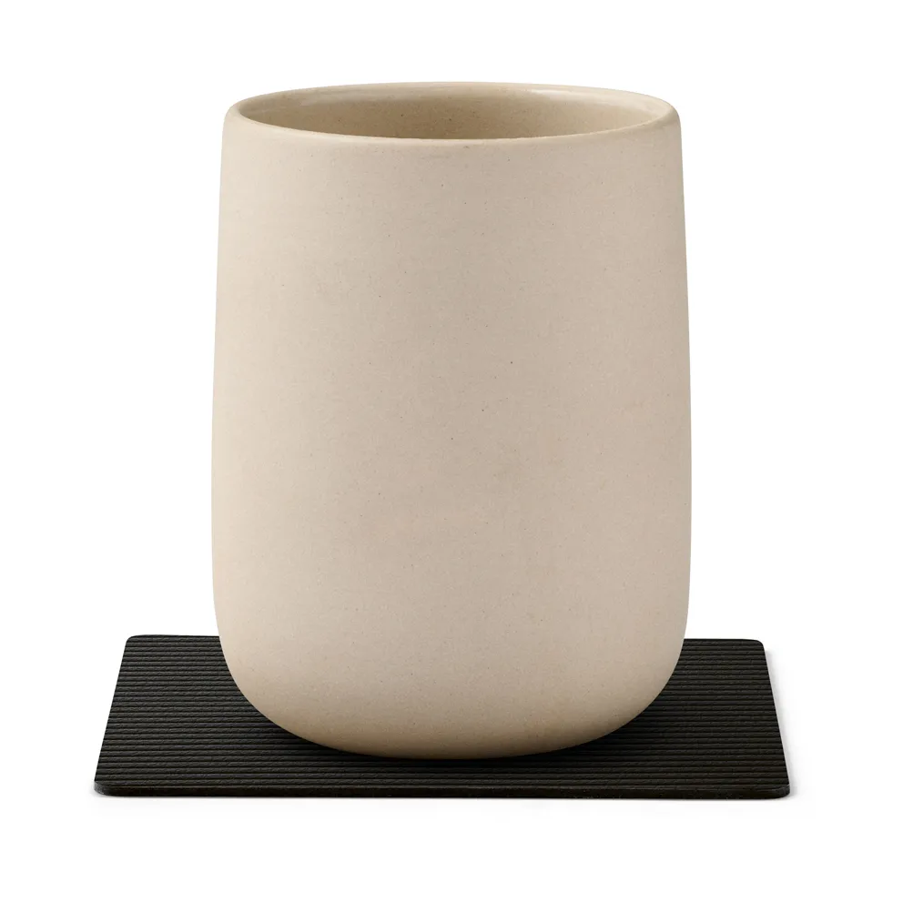 Corduroy glasunderlägg square, Black ink LIND DNA