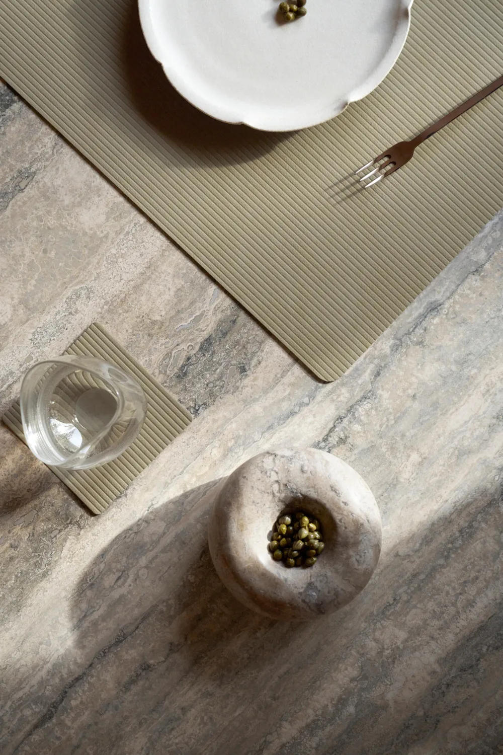 Corduroy glasunderlägg square, Herbal Dust LIND DNA