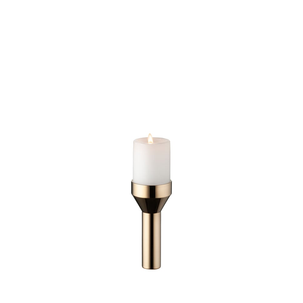 LIND DNA Curve Ljusstake gold, pillar | Skandinavisk Design | Ljusstakar | Guldfärgad