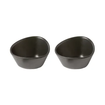 Curve Stoneware skål 2-pack - Svart - LIND DNA