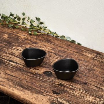 Curve Stoneware skål 2-pack - Svart - LIND DNA