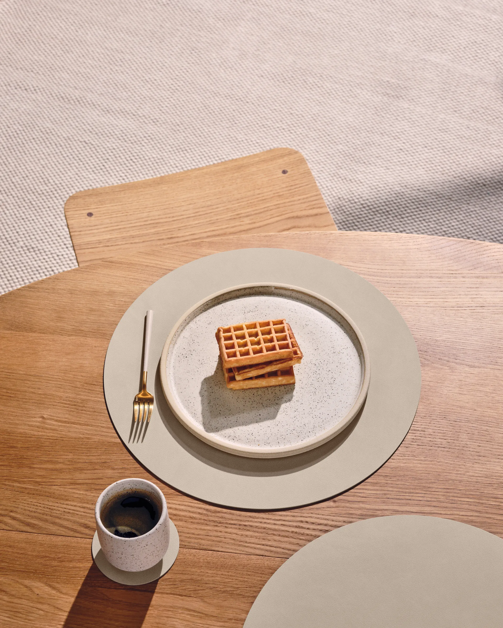 Nupo glasunderlägg circle vändbar 1 st, Linen-flint Grey LIND DNA