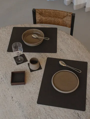 Wood Box förvaring till glasunderlägg - Smoked-oak, square, S - LIND DNA