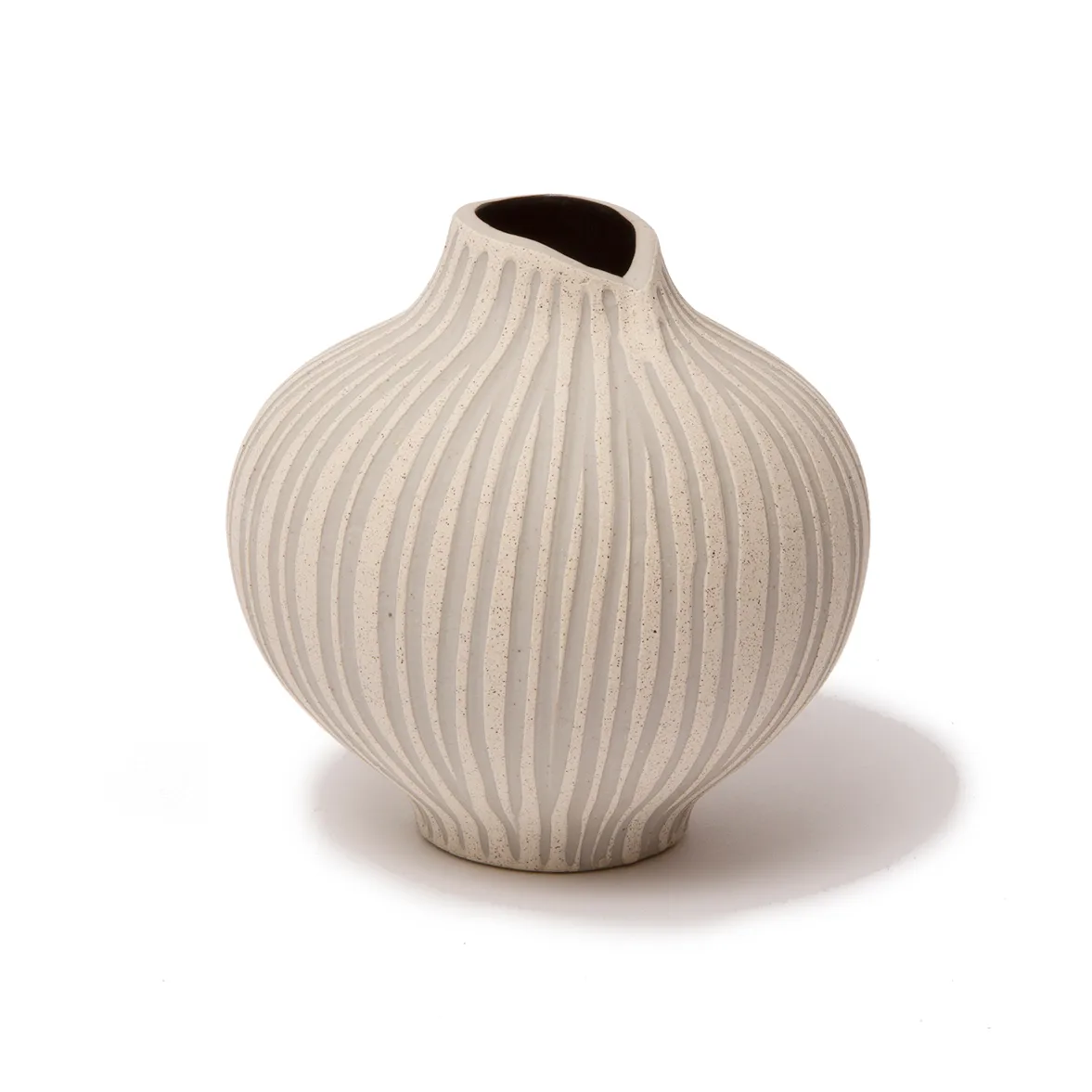 Lindform Line vas Sand white stone stripe, medium