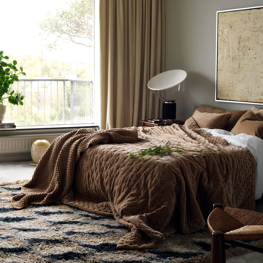 Paolo kuddfodral 50x50 cm, Kamelbrun Linum