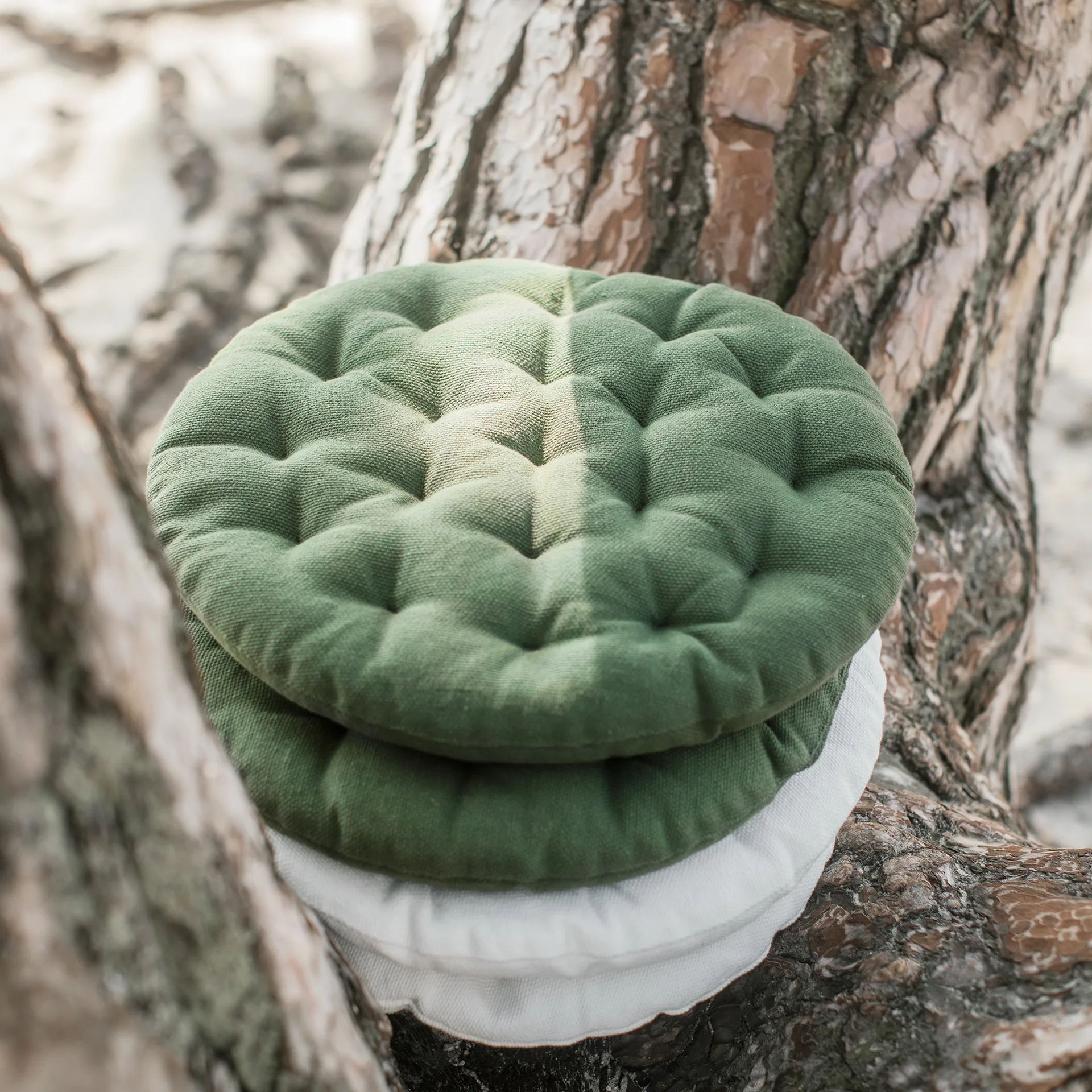 Pepper stolsdyna Ø37 cm, Vit Linum