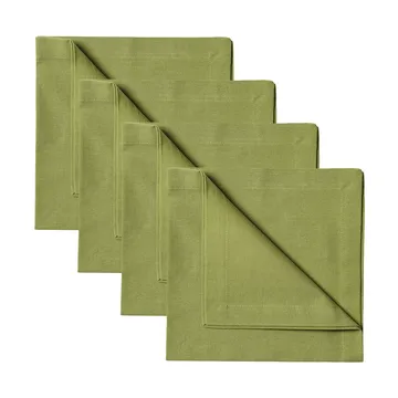 Robert servett 4-pack - Mossgrön - Linum