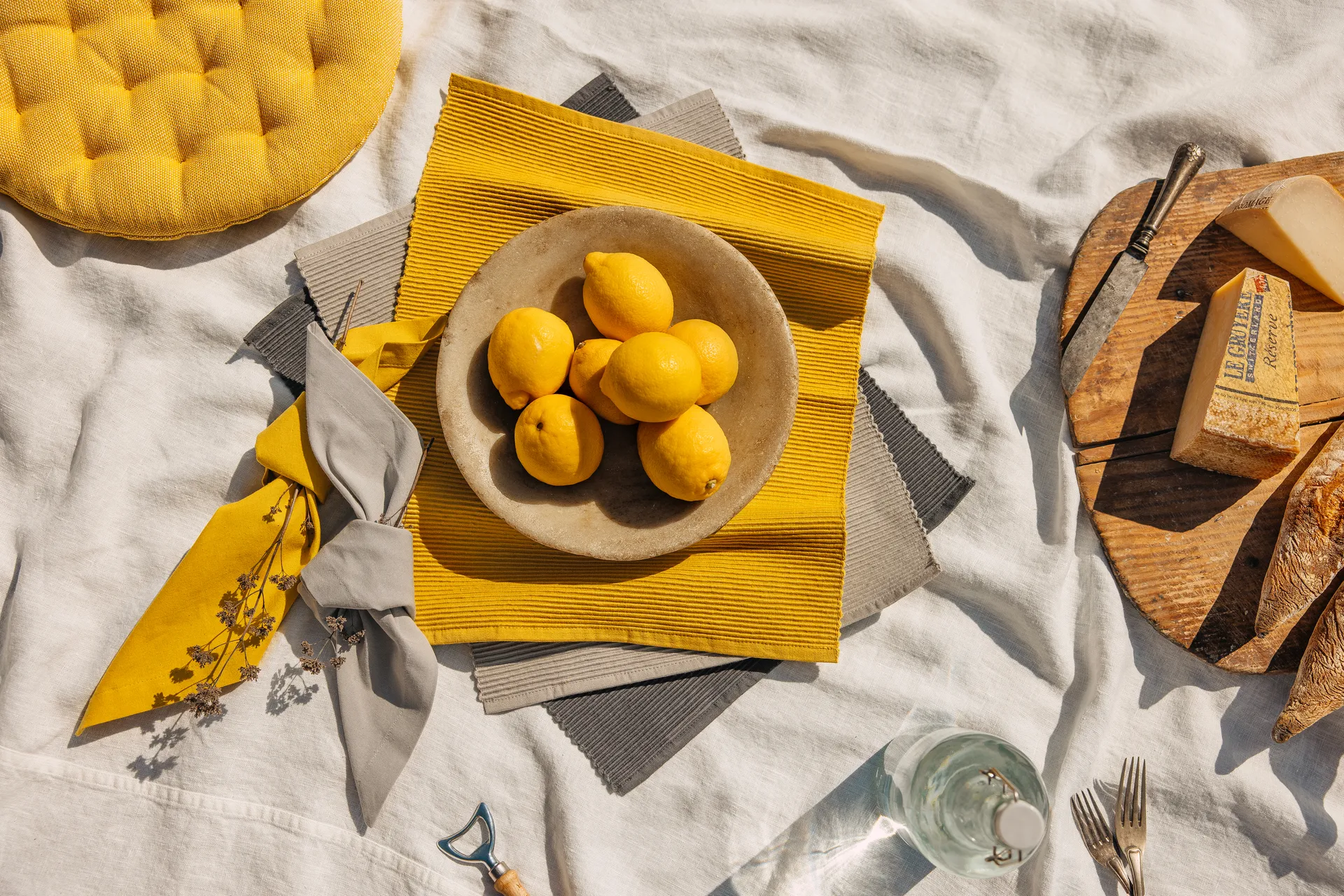 Uni bordstablett 35x46 cm 4-pack, Ljusgrå Linum