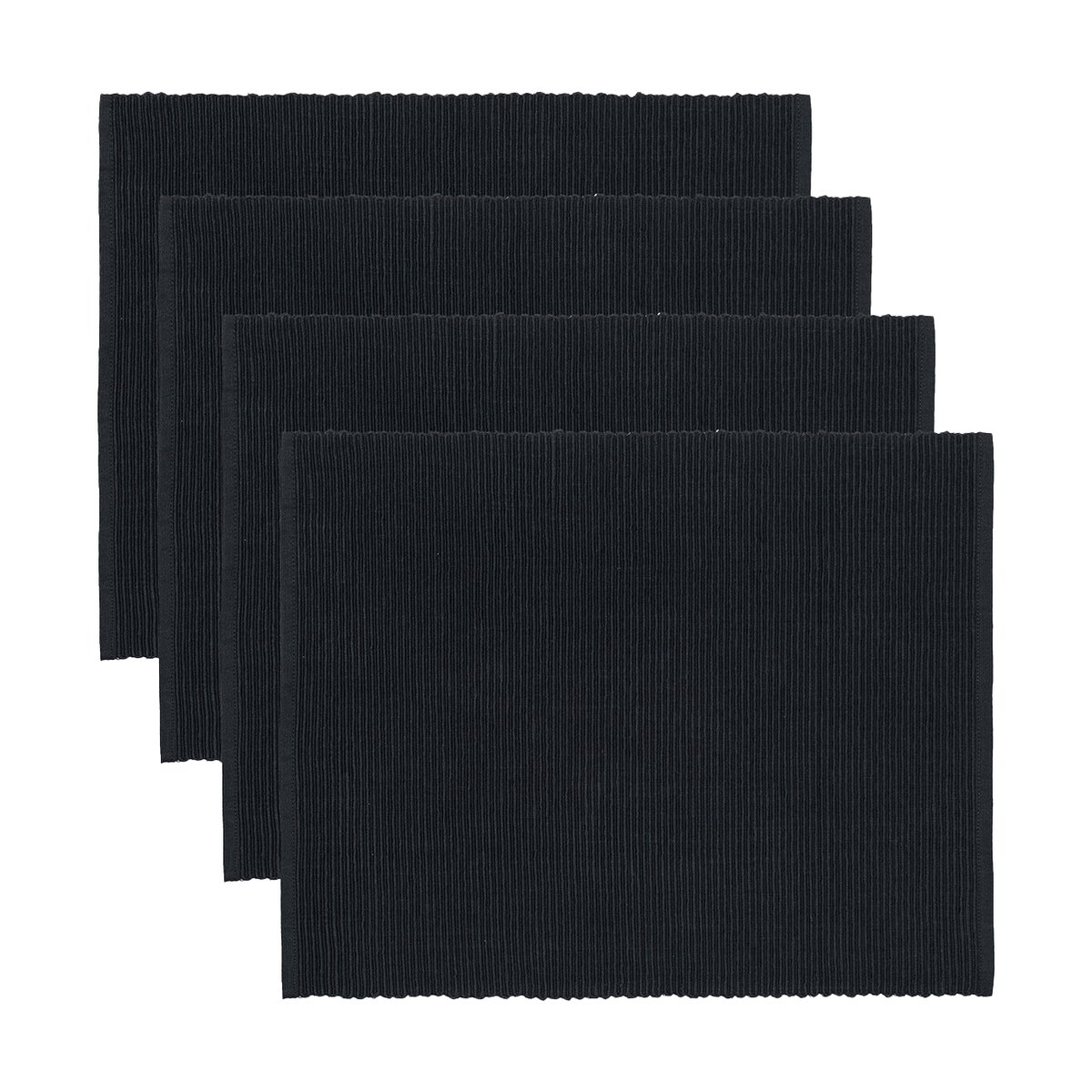 Linum Uni bordstablett 35x46 cm 4-pack Svart | Skandinavisk Design | Bordstabletter | Svart