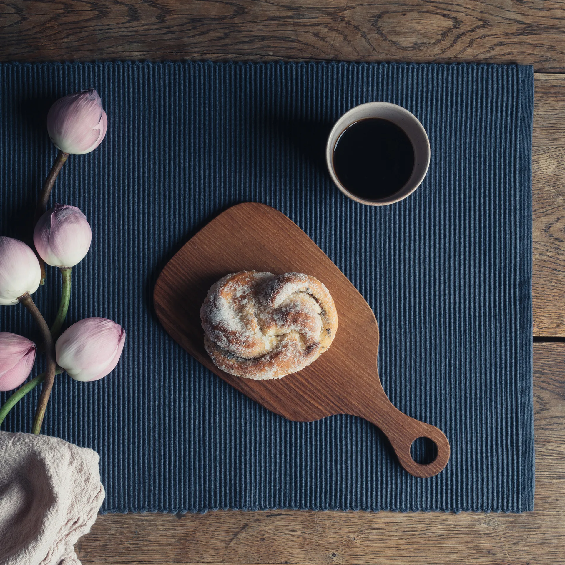 Uni löpare 45x150 cm, Indigoblå Linum