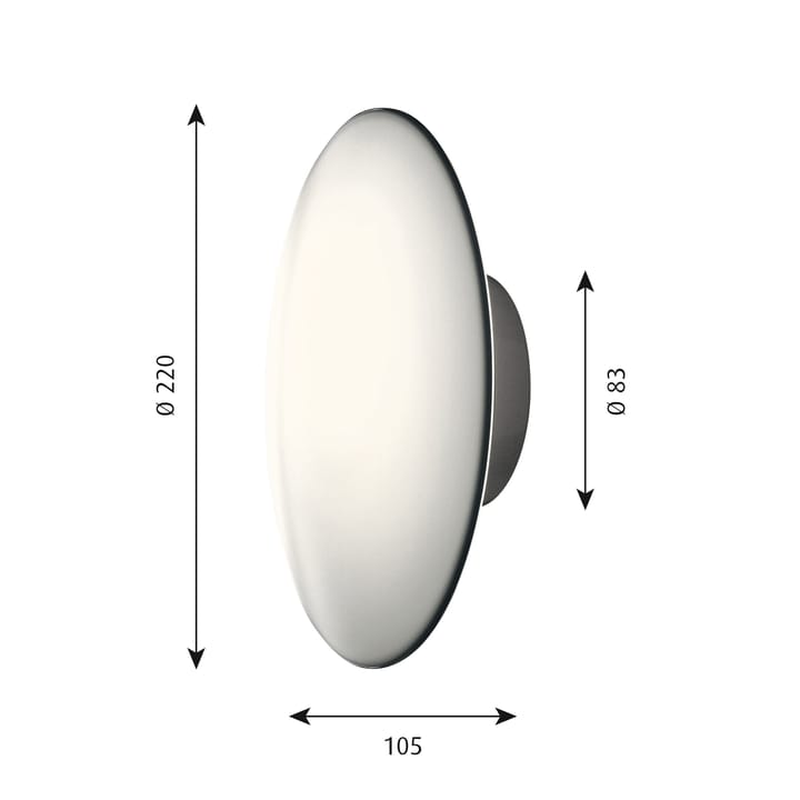 AJ Eklipta taklampa-vägglampa Ø22 cm - Vit opal - Louis Poulsen