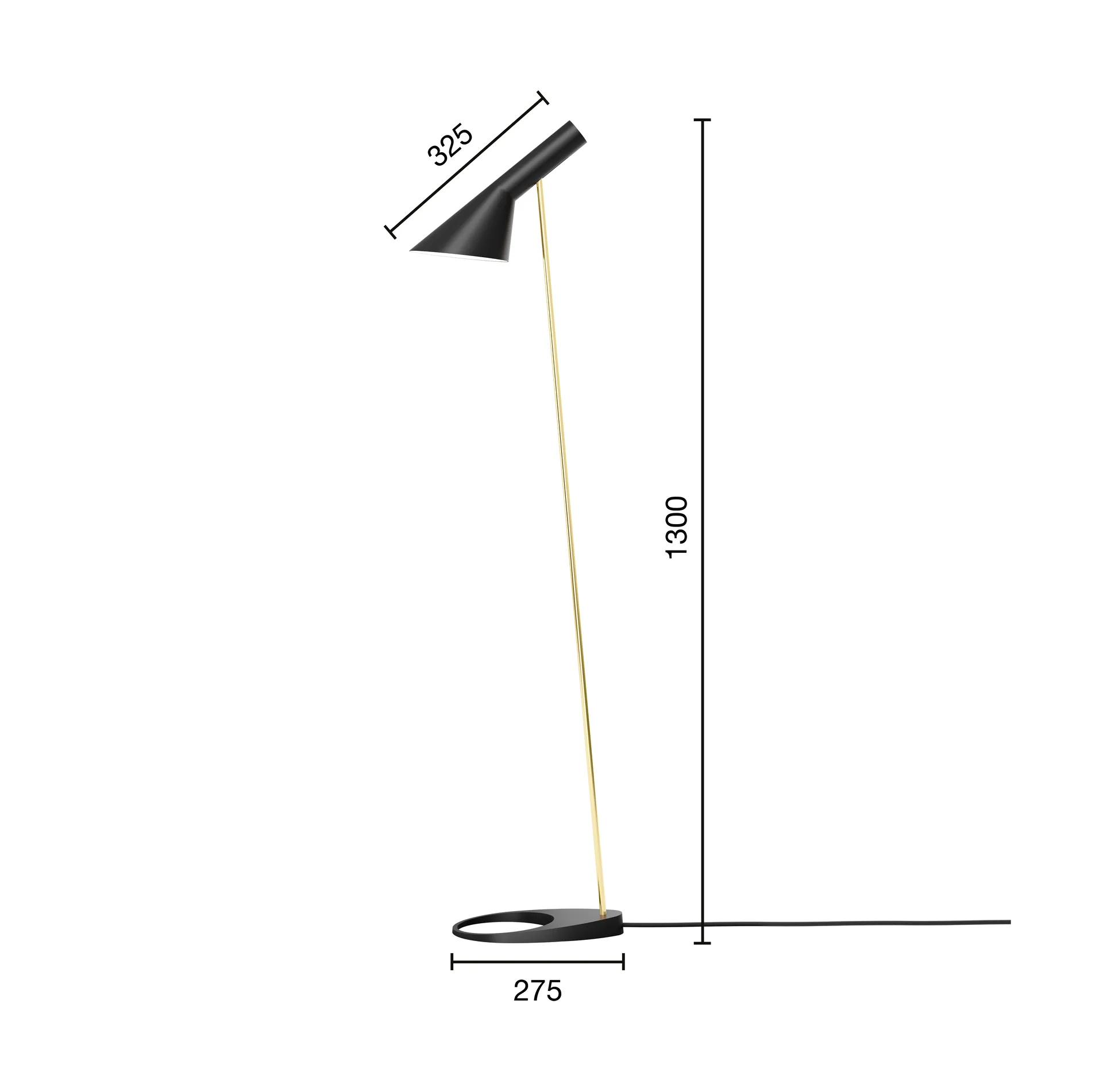 AJ golvlampa, Brass-black Louis Poulsen