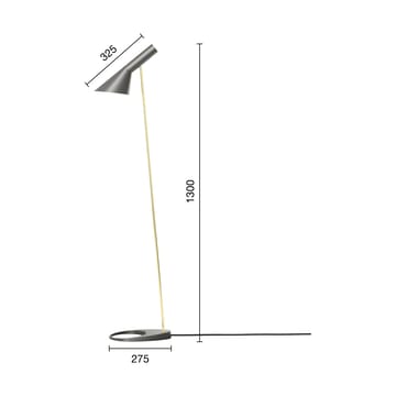 AJ golvlampa - Brass-warm grey - Louis Poulsen