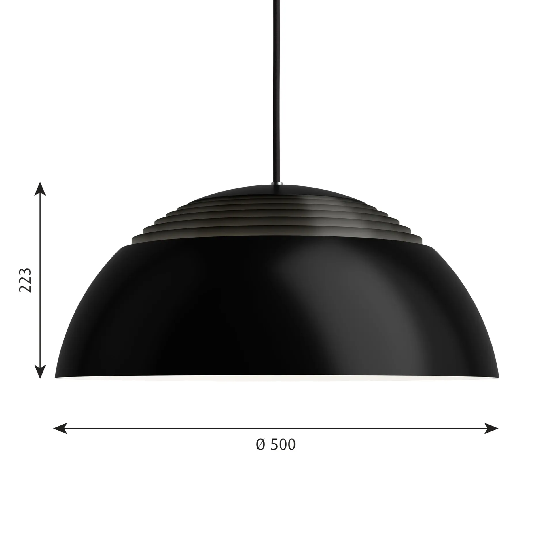 AJ Royal pendel Ø50 cm, Svart Louis Poulsen