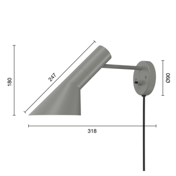 AJ vägglampa - Warm grey - Louis Poulsen