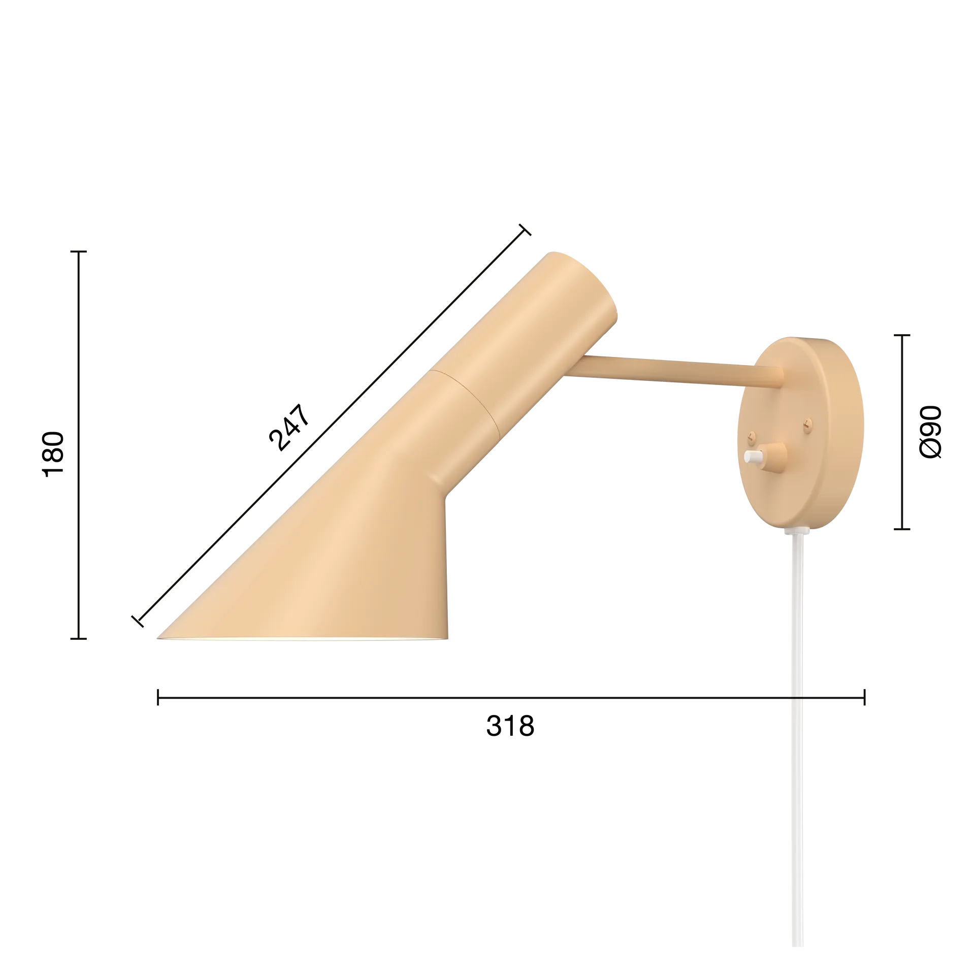 AJ vägglampa, Warm sand Louis Poulsen
