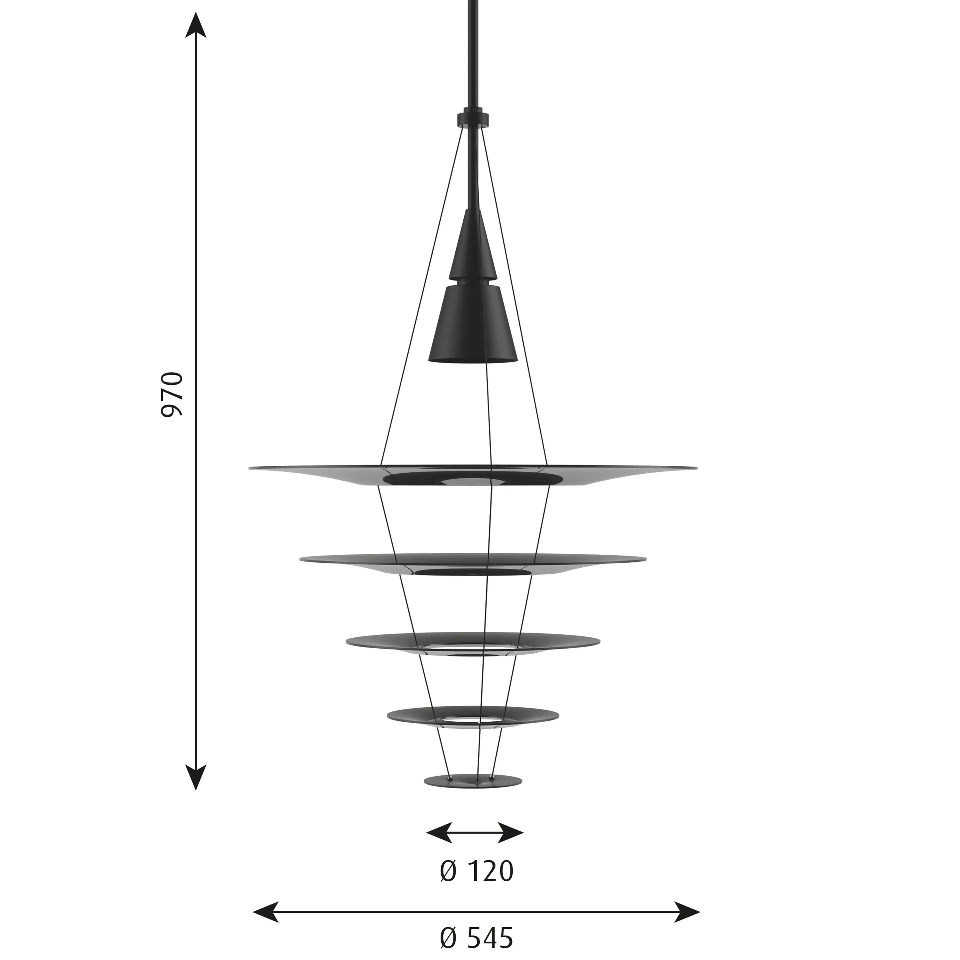 Enigma 545 pendel, Svart Louis Poulsen