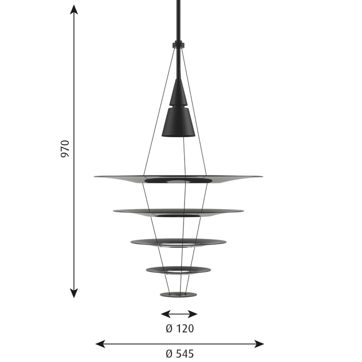 Enigma 545 pendel, Svart Louis Poulsen