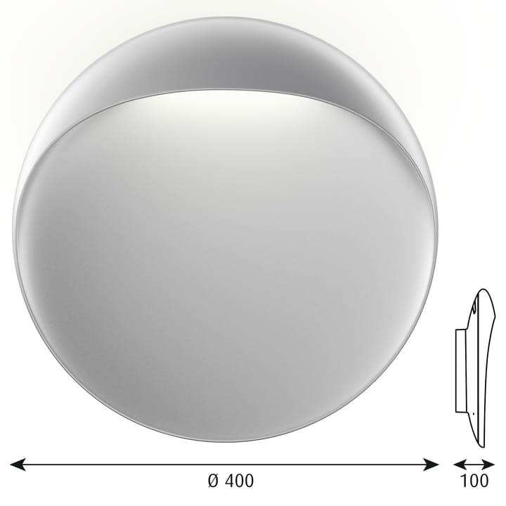 Flindt vägglampa Ø40 cm, Aluminium Louis Poulsen