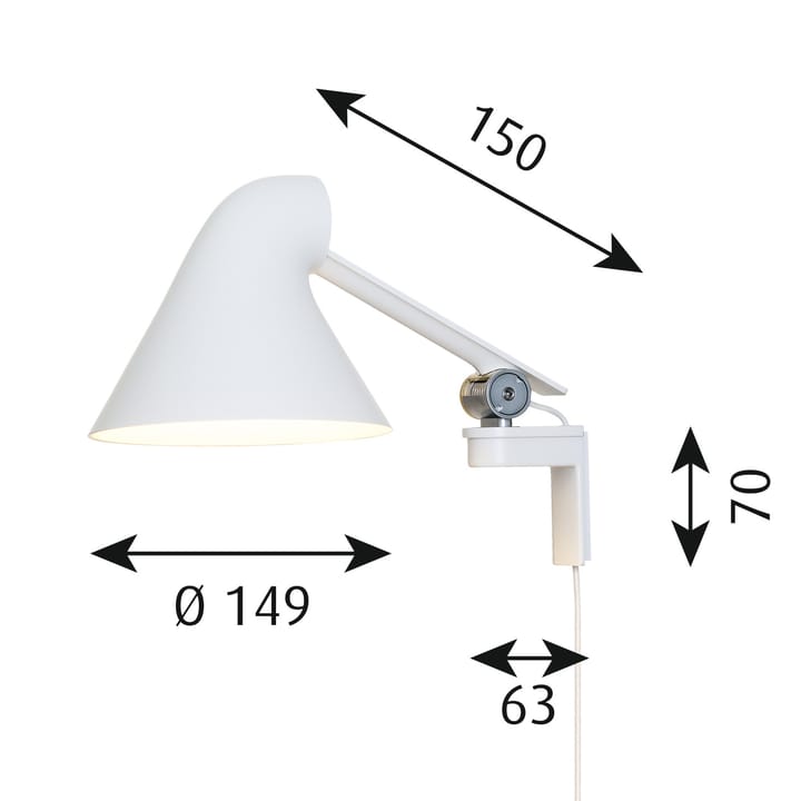 NJP vägglampa kort arm - Vit - Louis Poulsen