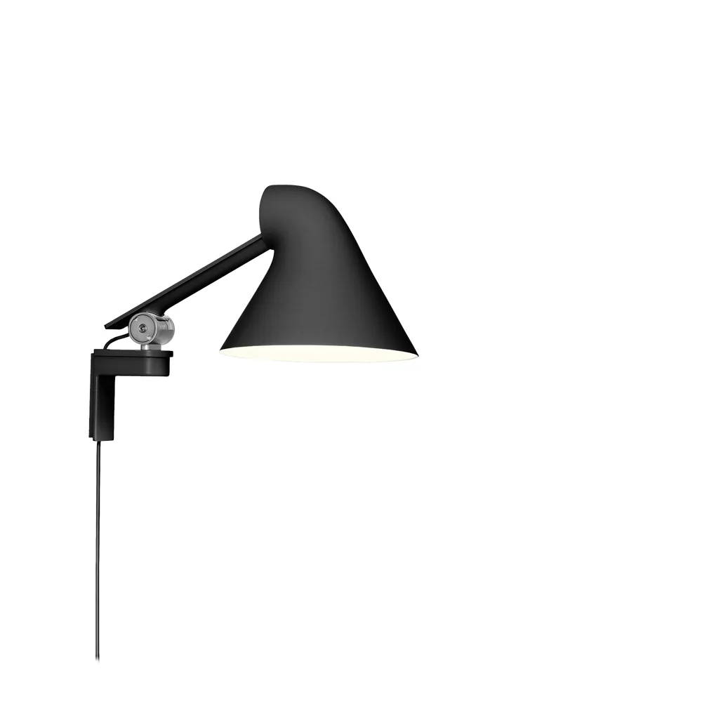 Louis Poulsen NJP vägglampa Svart, kort arm, LED, 3000k