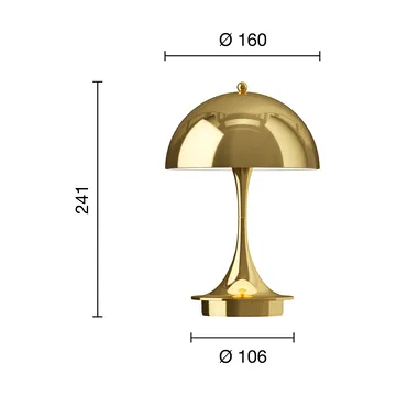 Panthella 160 Portable v3 bordslampa - Brass metallised - Louis Poulsen