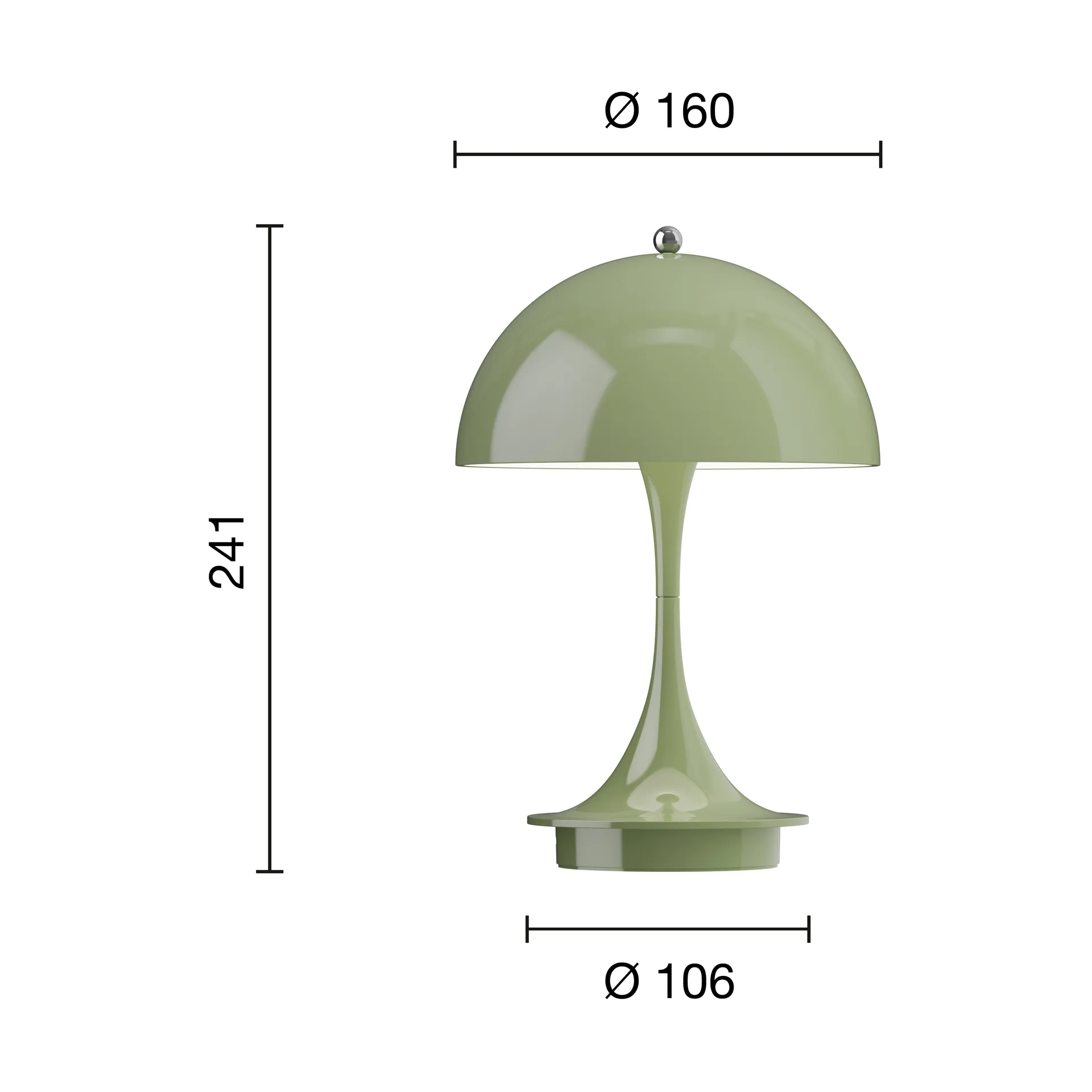 Panthella 160 Portable v3 bordslampa, Green Louis Poulsen