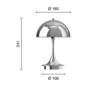Panthella 160 Portable v3 bordslampa - Krom - Louis Poulsen
