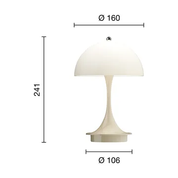 Panthella 160 Portable v3 bordslampa - Opal beige - Louis Poulsen