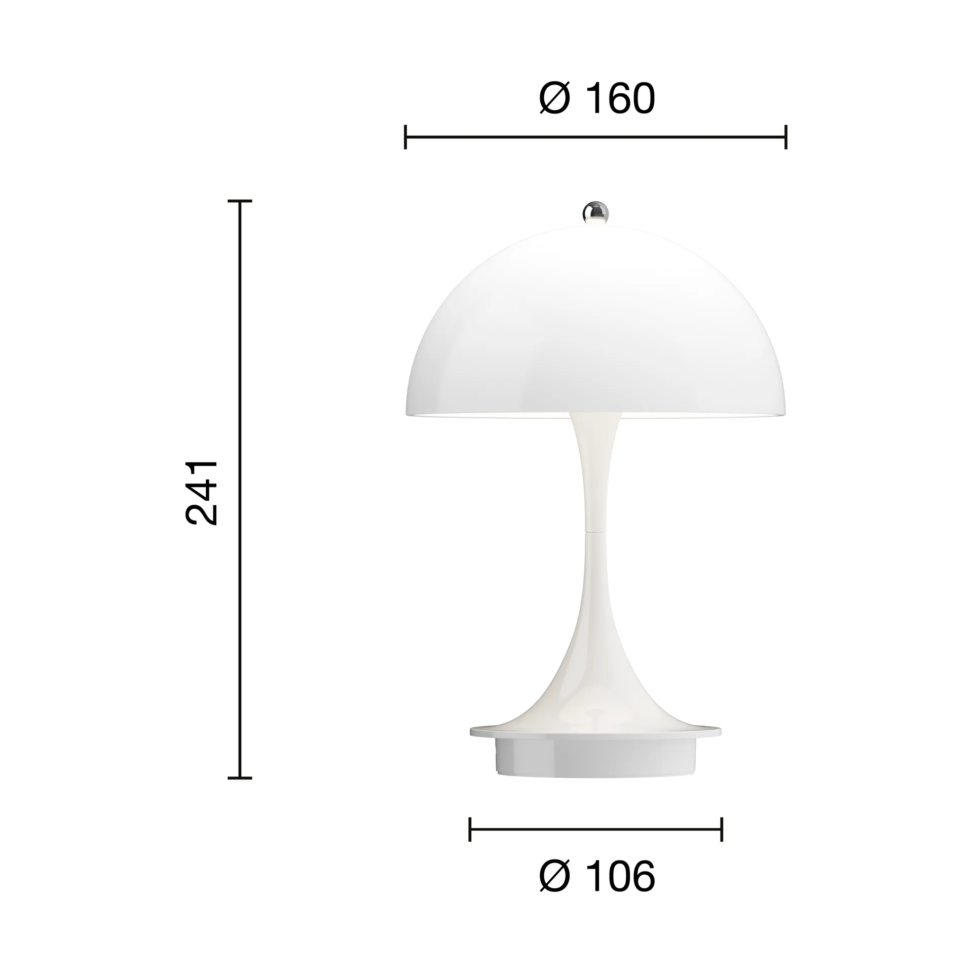 Panthella 160 Portable v3 bordslampa, Opal white Louis Poulsen