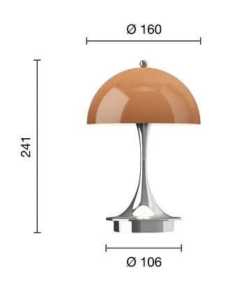Panthella 160 Portable v3 bordslampa - Original Opal Brown - Louis Poulsen