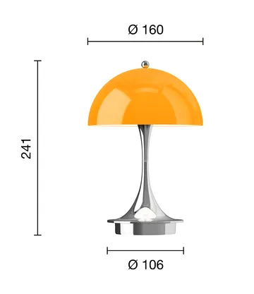 Panthella 160 Portable v3 bordslampa - Original Opal Orange - Louis Poulsen