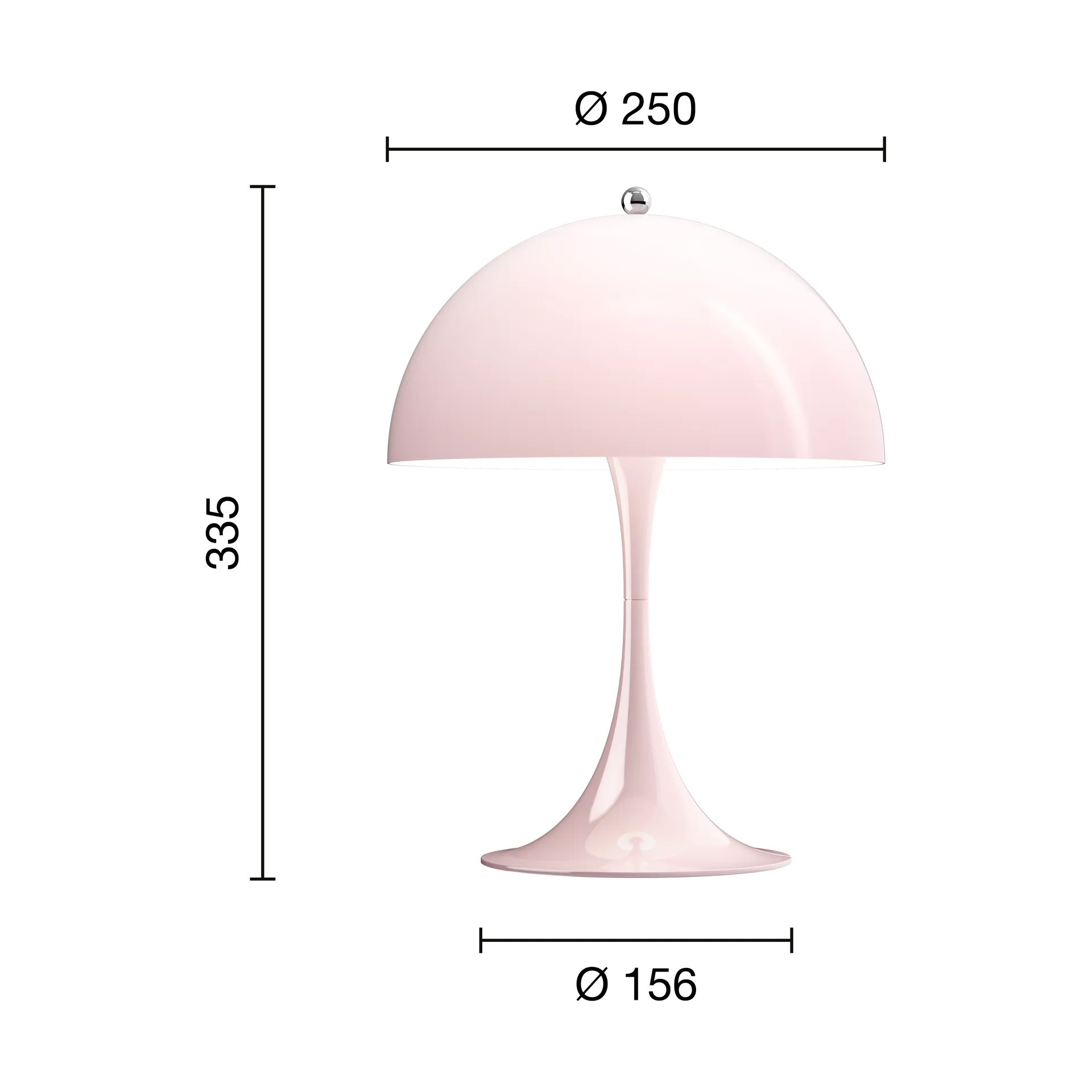 Panthella 250 bordslampa, Pale rose Louis Poulsen