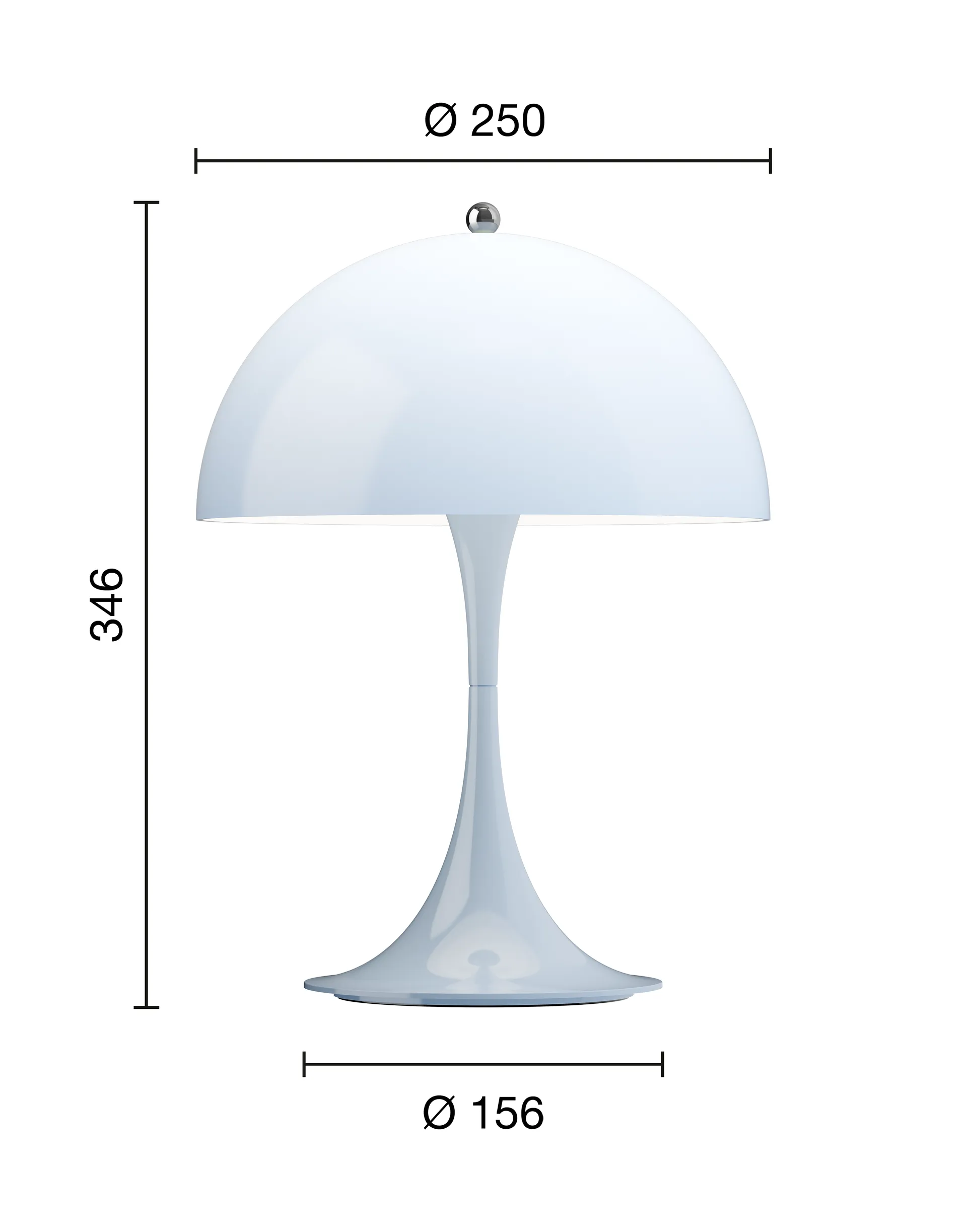 Panthella 250 portabel bordslampa, Opal pale blue Louis Poulsen